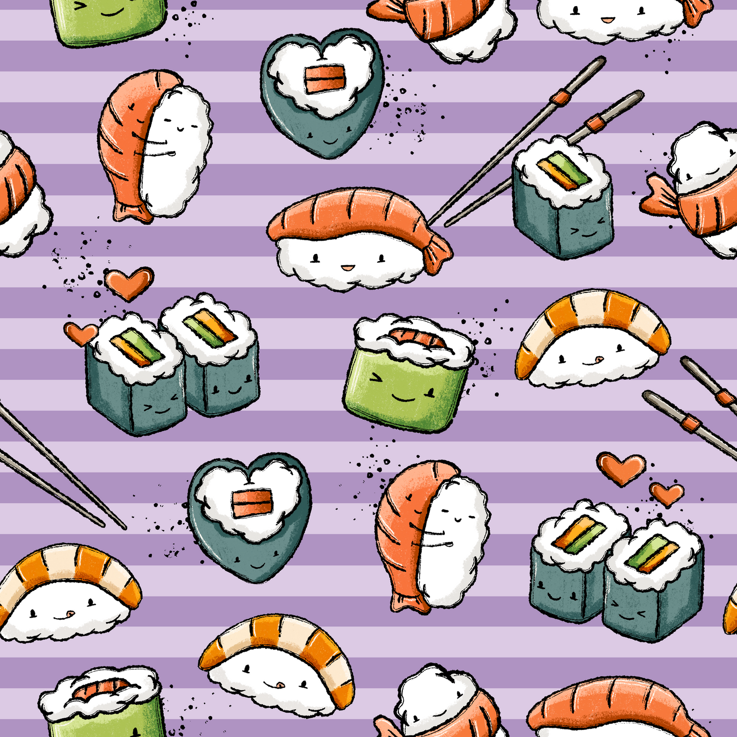 Bio French Terry Sushilein Lila Stripes - Vorbestellung