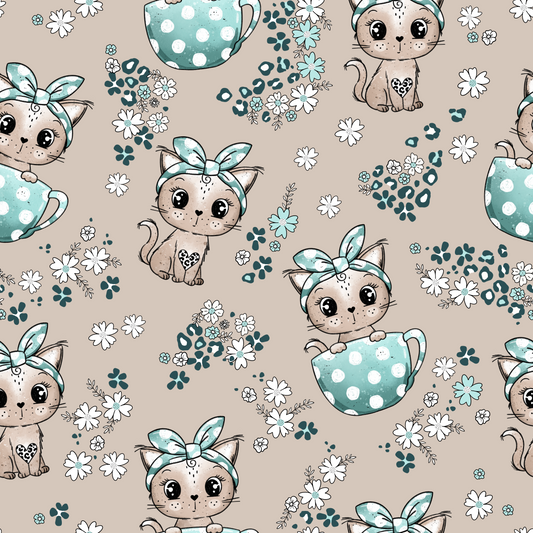 French Terry Tassen Kitty Mint Leo - Vorbestellung