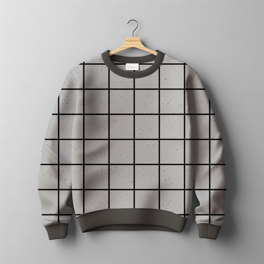 French Terry Big Grid Grey