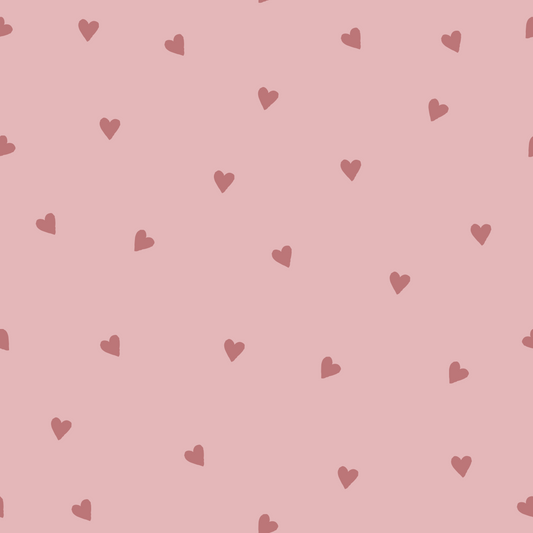 Bio French Terry Herzen Kombi Rose - Vorbestellung