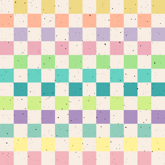 Reststück Canvas Chamäleon Checker Rainbow 130cm