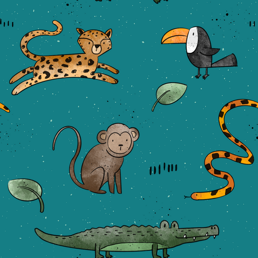 Jersey Dschungelparty Petrol