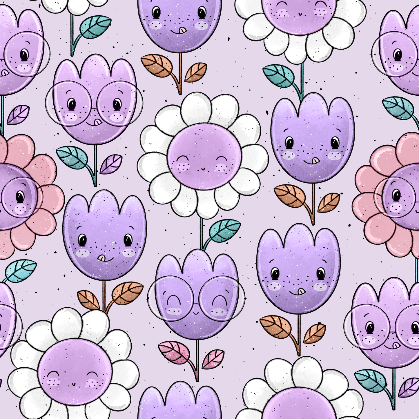 Bio French Terry Flower Babys Pastelllila - Vorbestellung