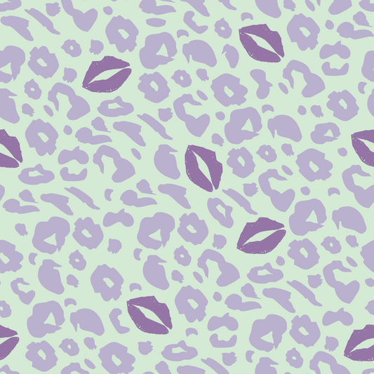 French Terry Leo Kiss Purple Mint