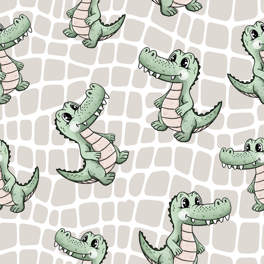 French Terry Krokodil Beige - Vorbestellung