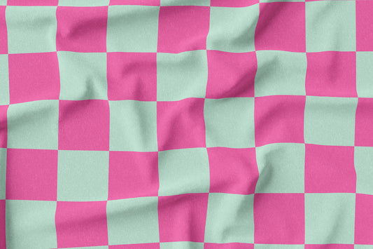 French Terry Checker Pink-Mint