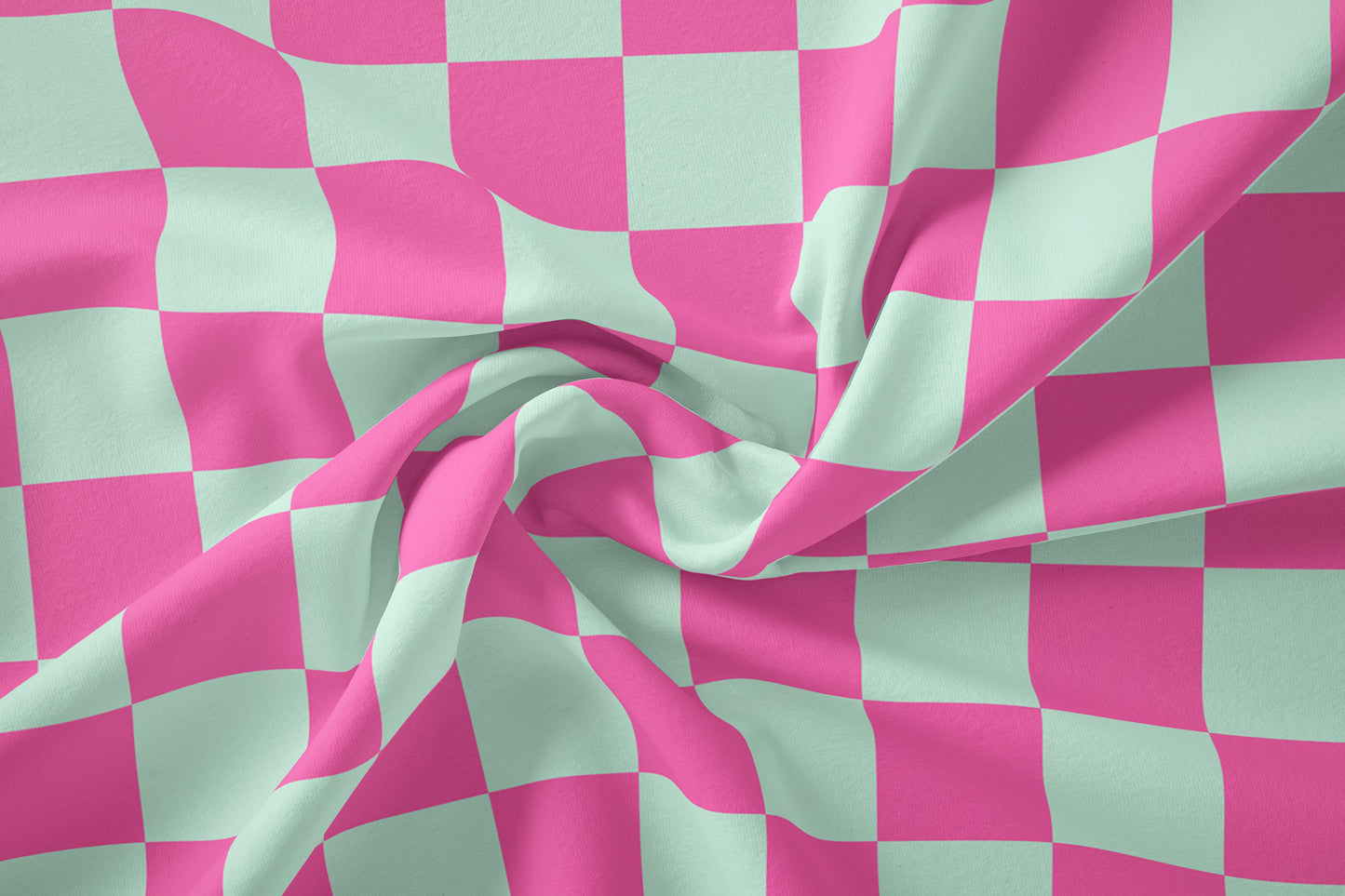 French Terry Checker Pink-Mint