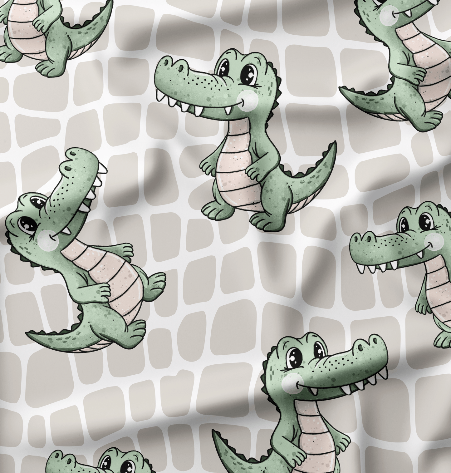 French Terry Krokodil Beige