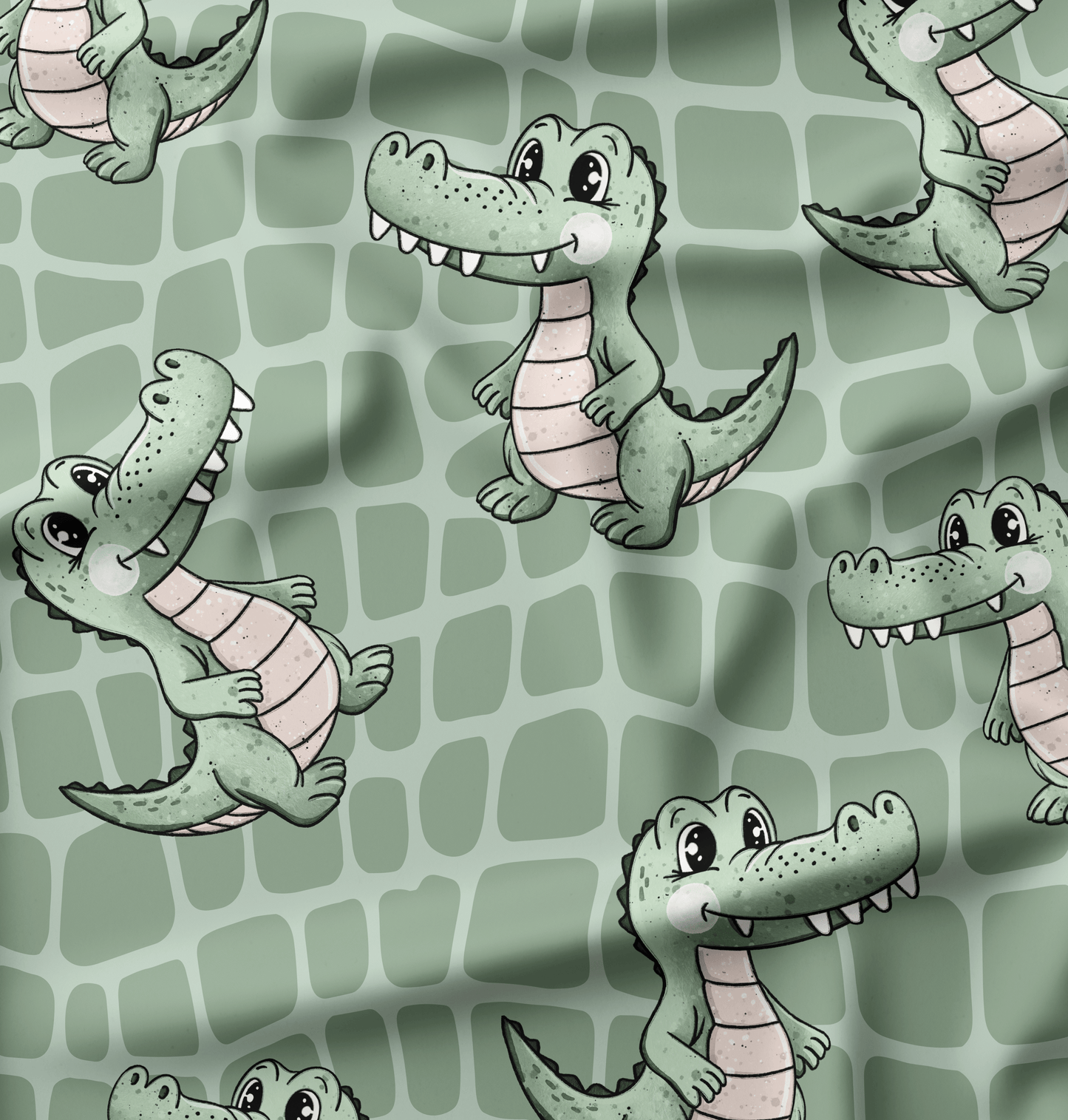 French Terry Krokodil Grün