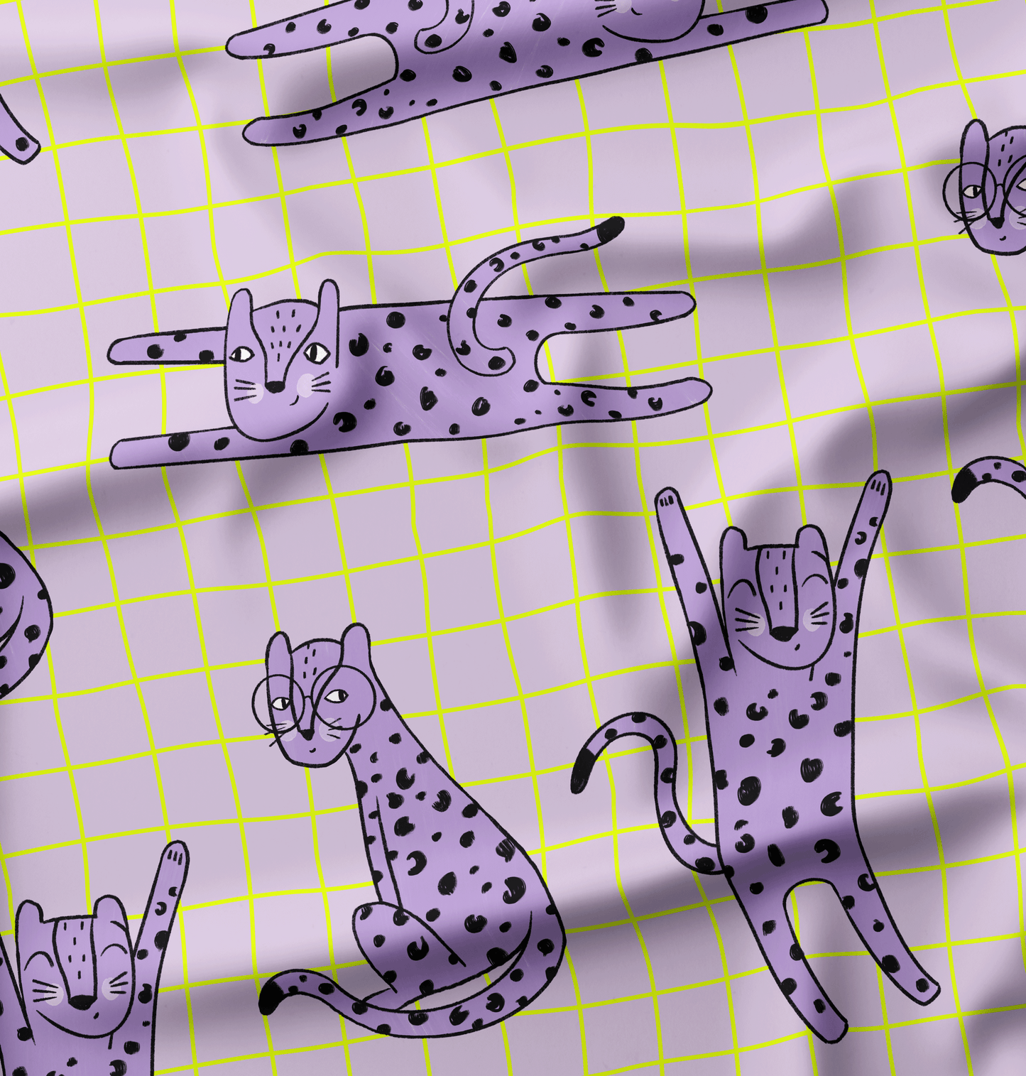 French Terry LilaLeo Purple Yellow - Vorbestellung