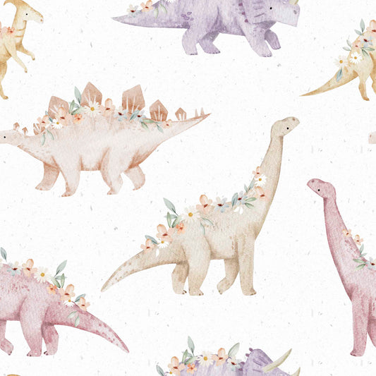 French Terry Flower Dinos