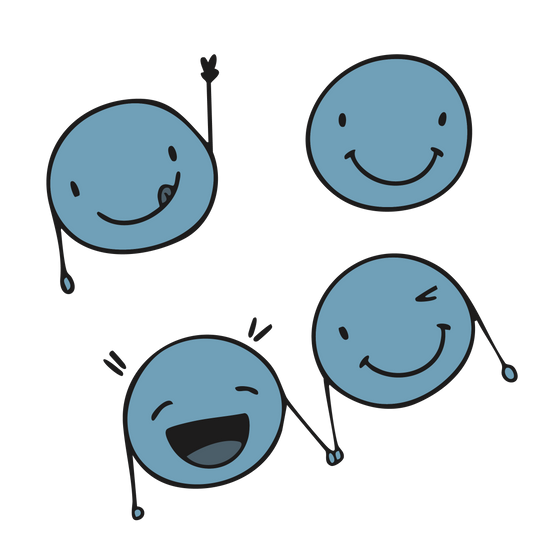 Bügelbild "Happy Smiley Blue" - Vorbestellung