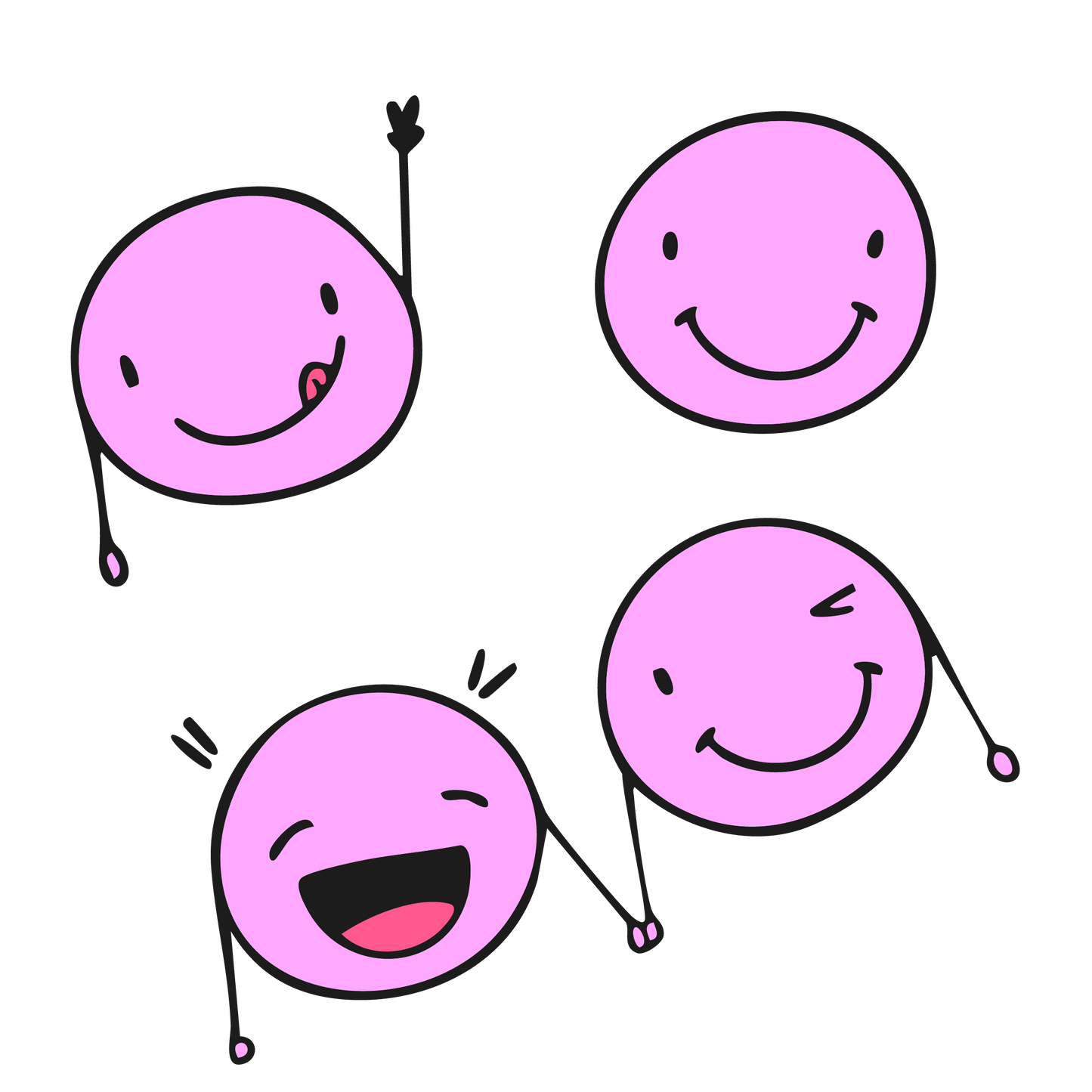 Bügelbild "Happy Smiley Pink" - Vorbestellung