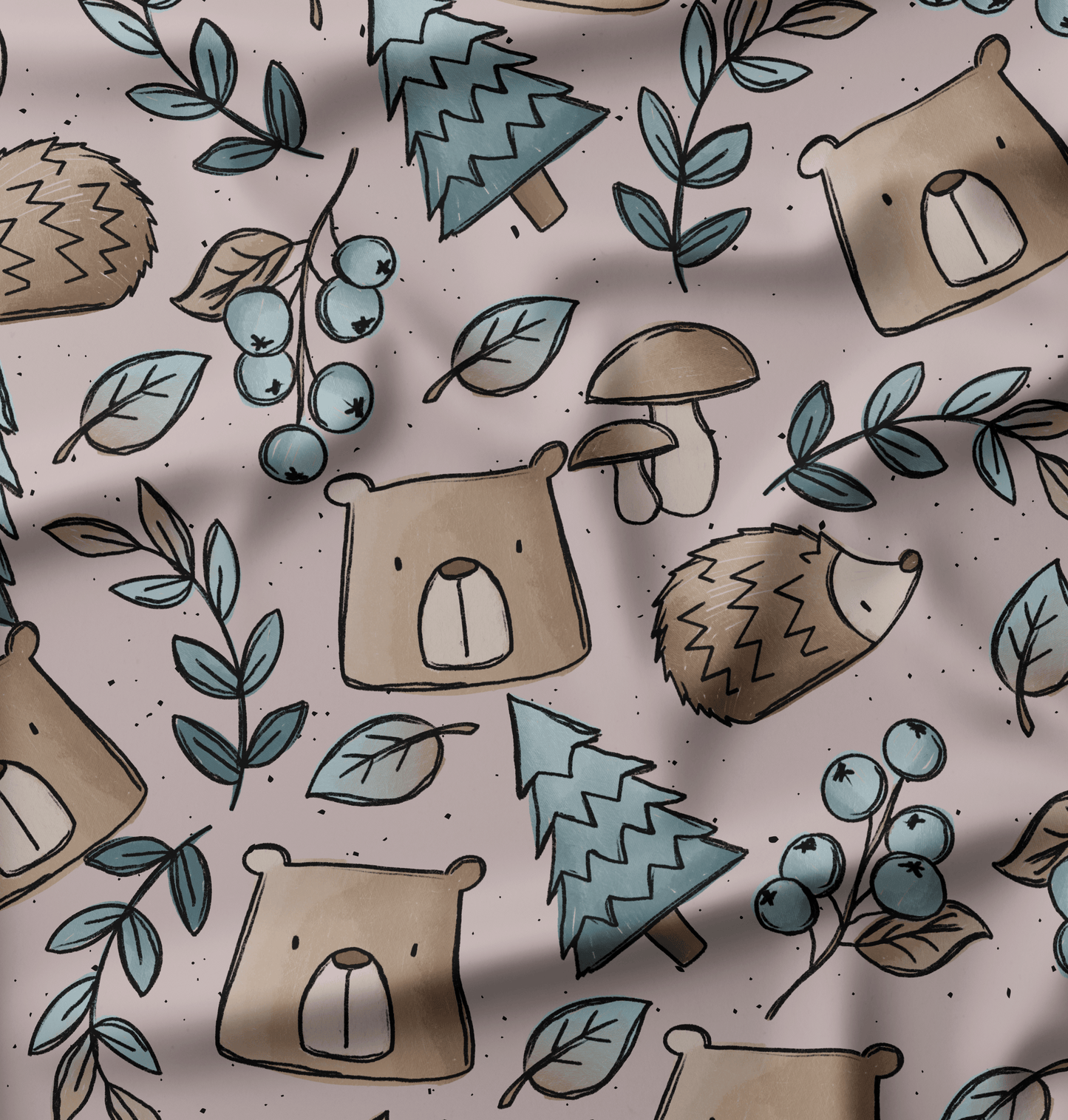 French Terry Herbstis Bär Mauve