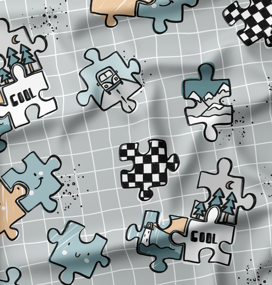 French Terry Puzzleleben Grid - Vorbestellung