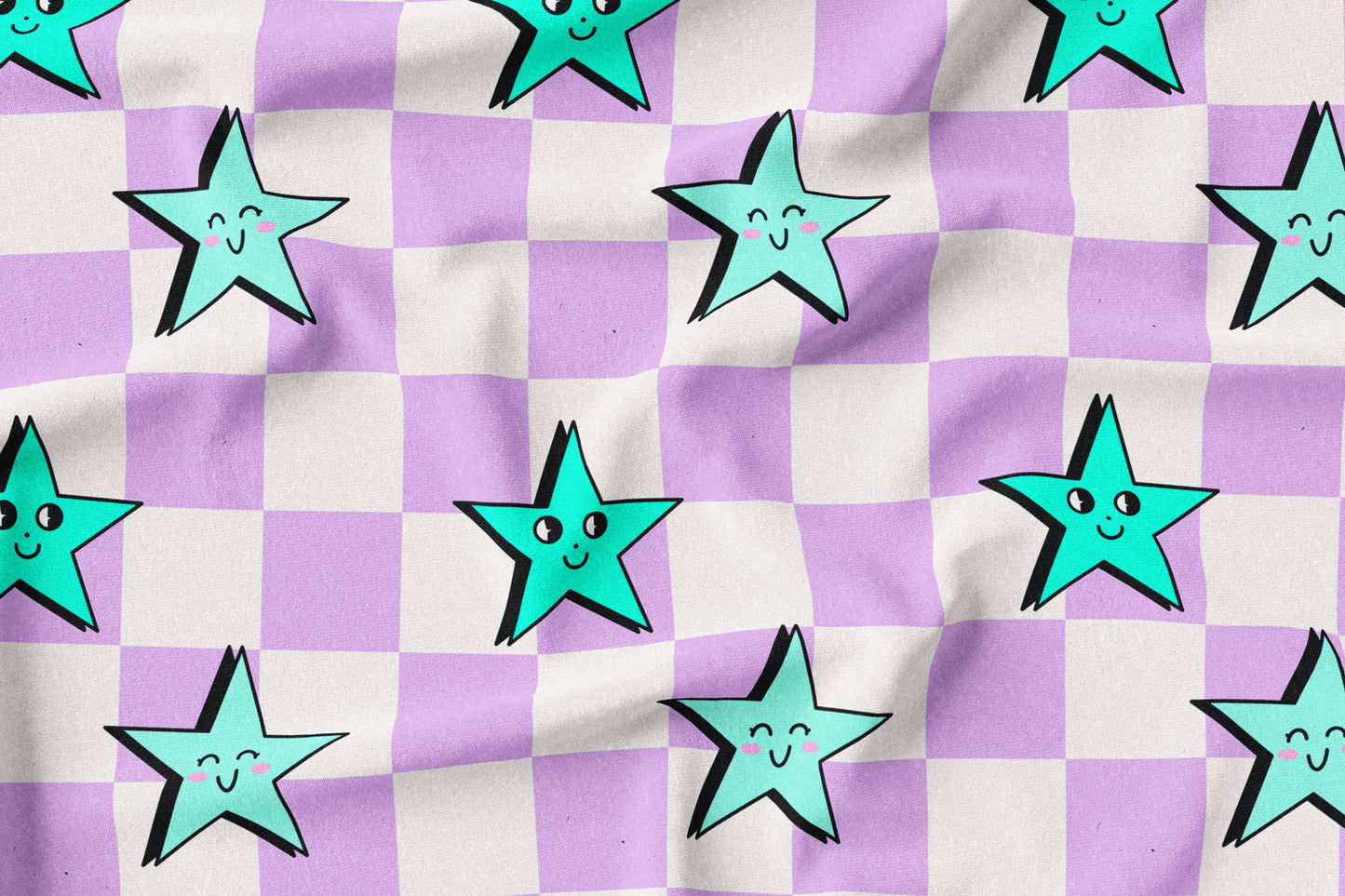 French Terry Stars Grid „King Kids Design“