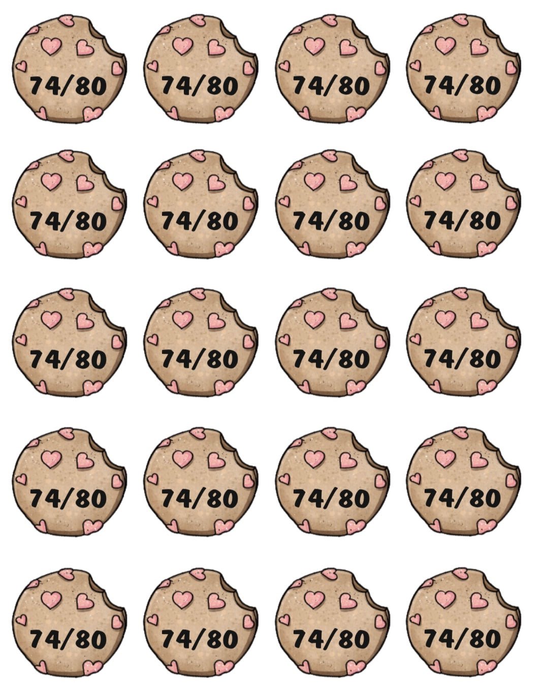 Bügelbild Größenlabel Cookie Herz - Benny & Jenny