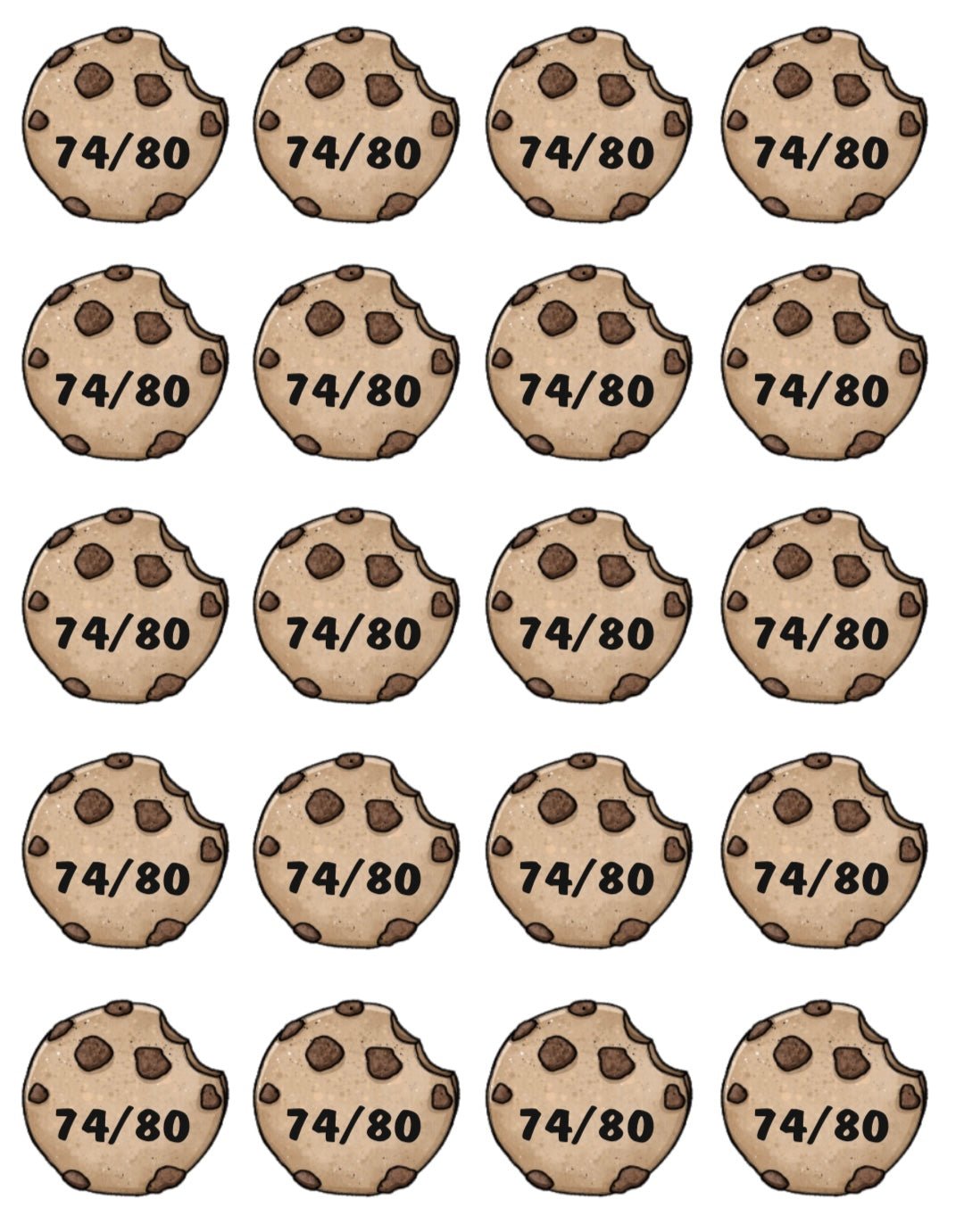 Bügelbild Größenlabel Cookie Schoko - Benny & Jenny