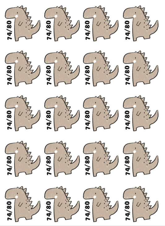 Bügelbild Größenlabel Dinotastisch - Benny & Jenny
