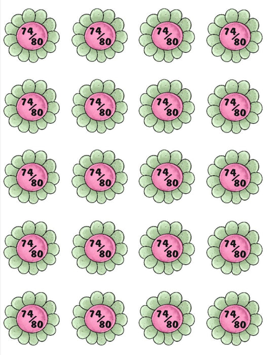 Bügelbild Größenlabel Flower Baby - Benny & Jenny