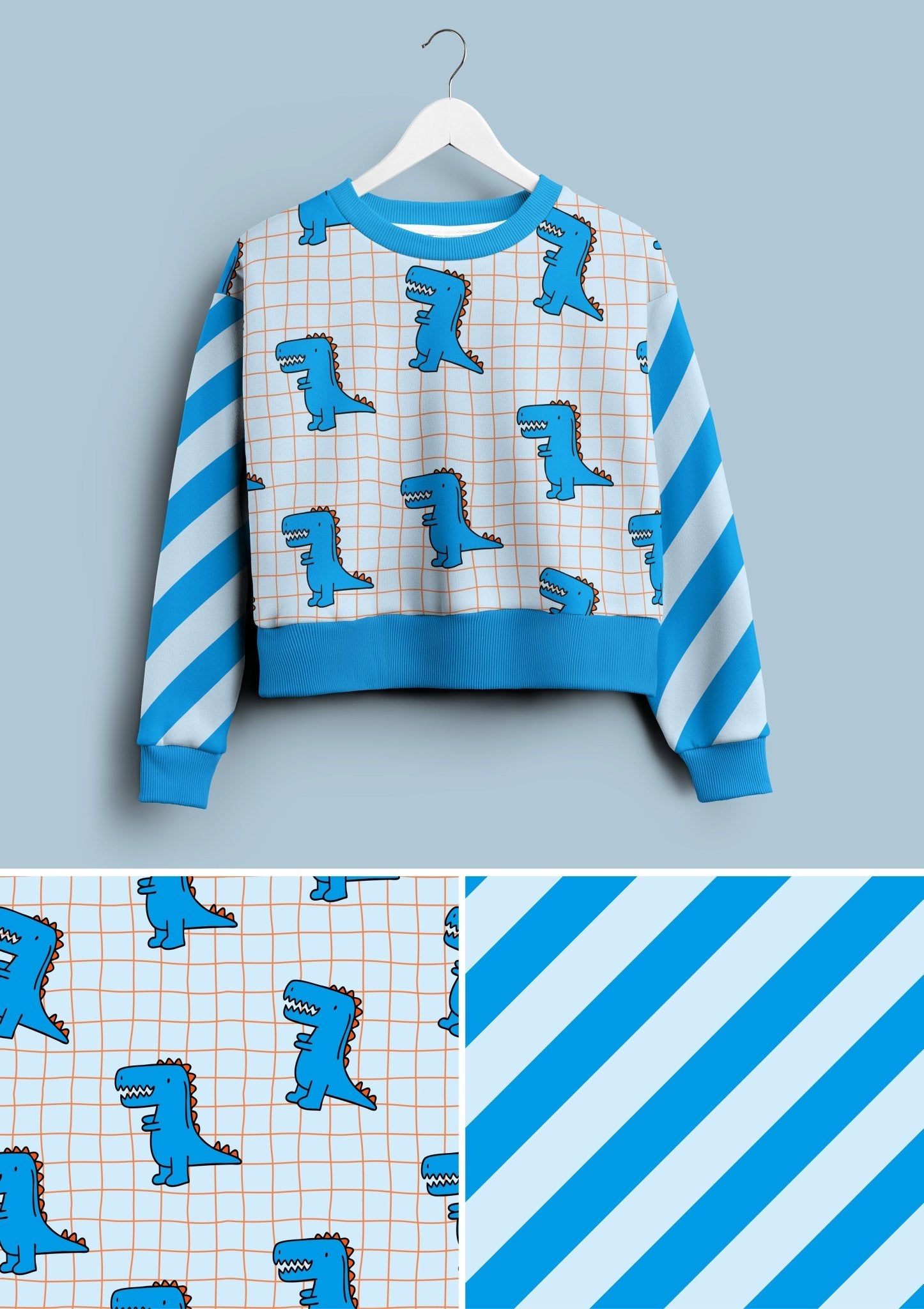 Dino Blue Grid - Vorbestellung - Benny & Jenny