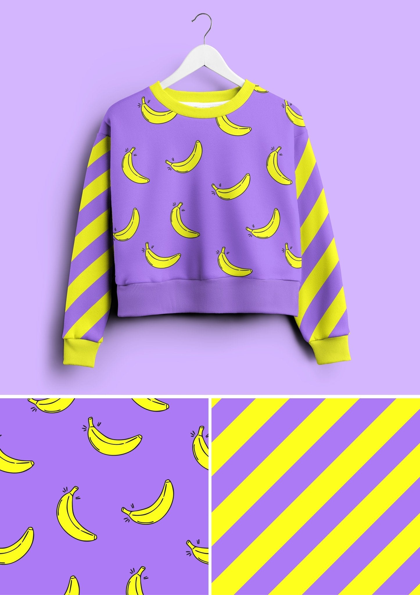 Kombi Stripes Bananas Funky Purple - Vorbestellung - Benny & Jenny